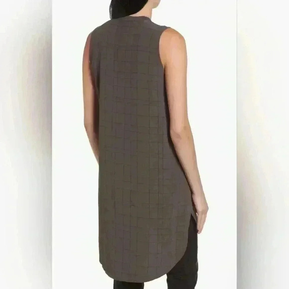 Eileen Fisher Tencel Blend Tunic Button Up Shirt Grey Size Small Petite Women's - Picture 6 of 13